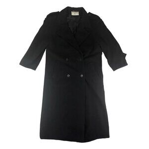International Scene Womens Black Wool Button‎ Up Double Breasted Overcoat Sz XL